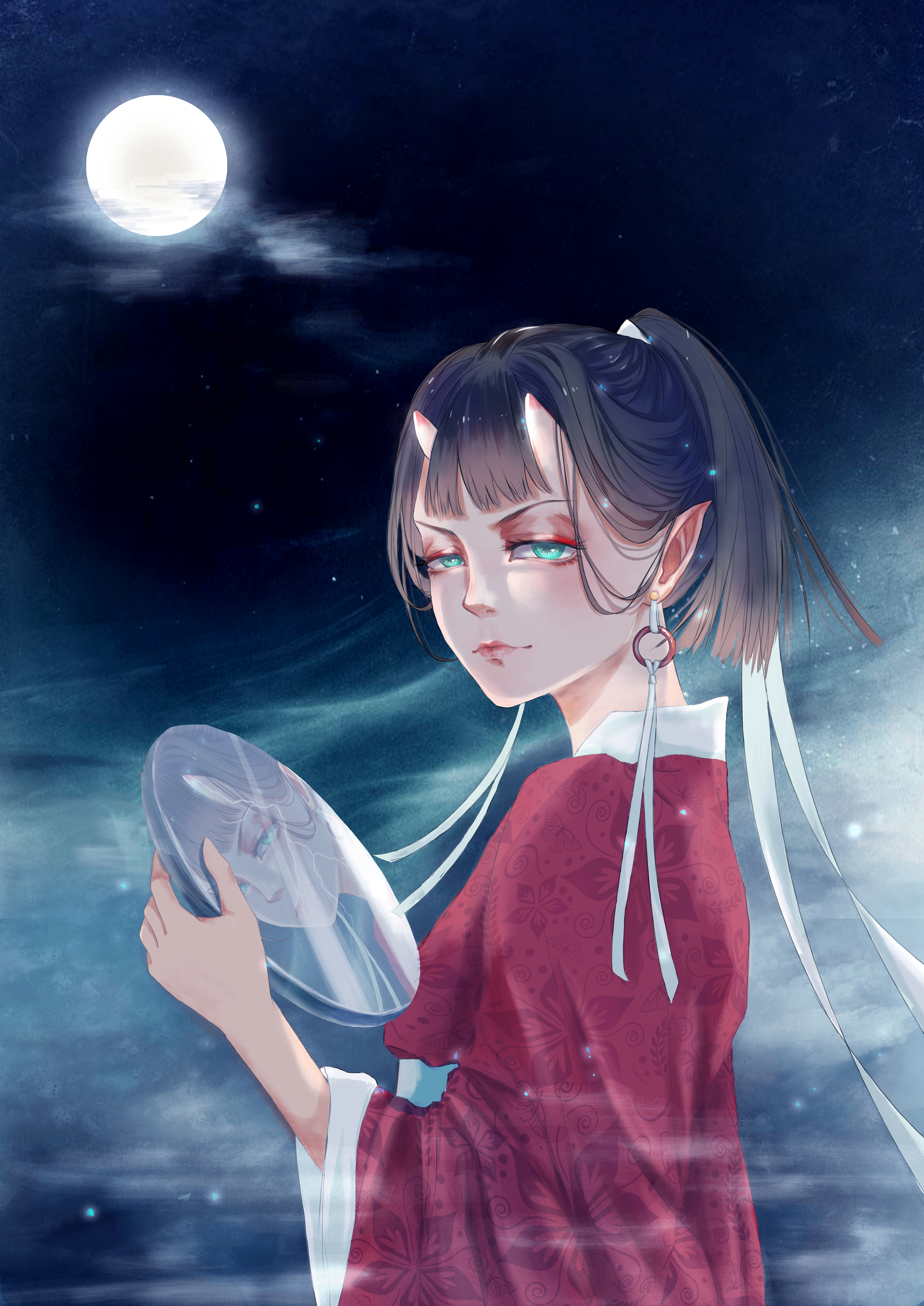 原创古风人物 镜子妖怪