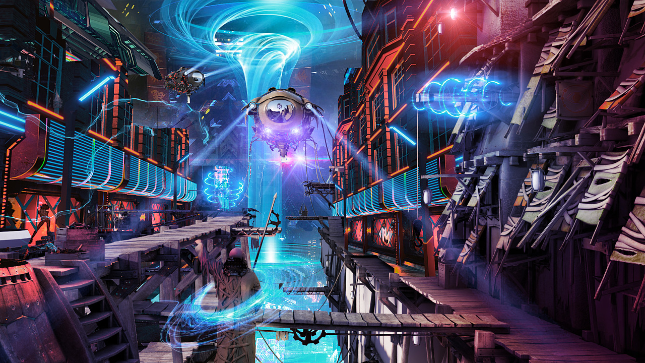 科幻赛博朋克抵御入侵