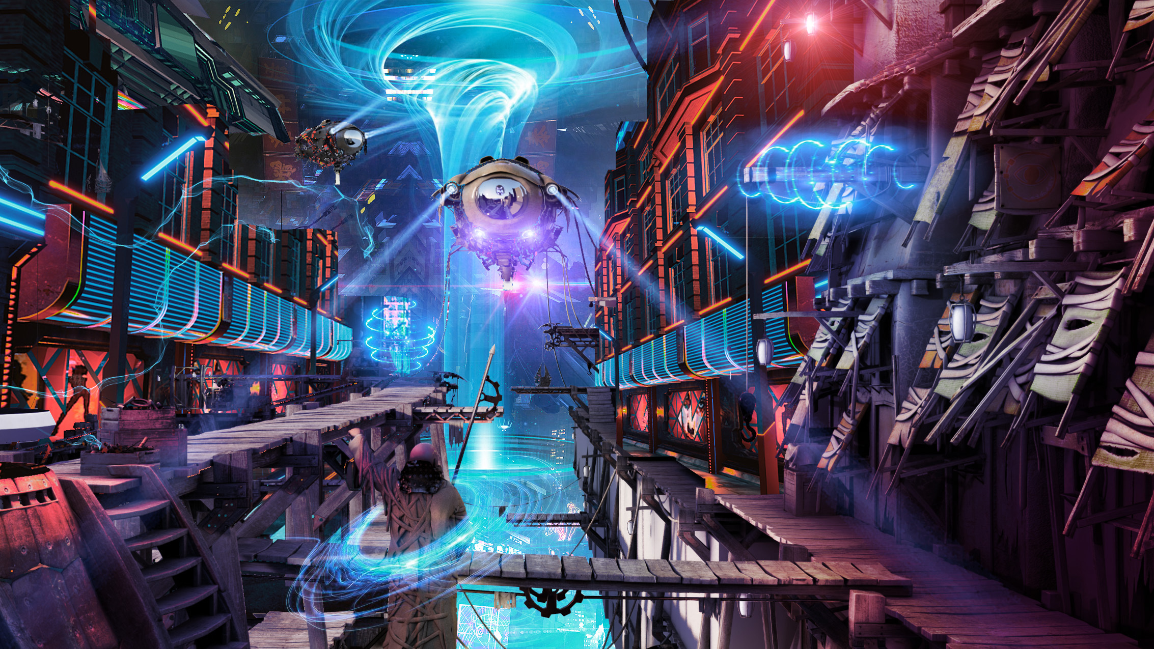 科幻赛博朋克-抵御入侵|三维|场景|让驱散飞一会 - 原创作品 - 站酷