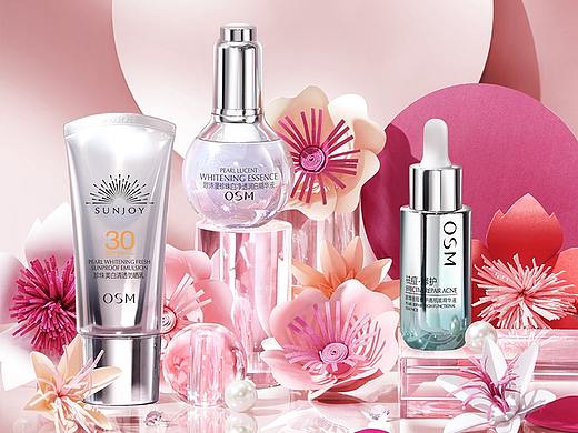 OSM欧诗漫 -化妆品静物场景摄影白底拍摄精修图