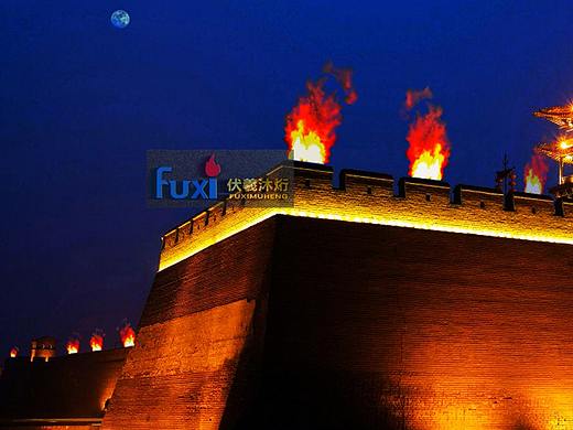 月黑火高文旅乐园景点夜游演艺伏羲篝火灯战争水中烽火