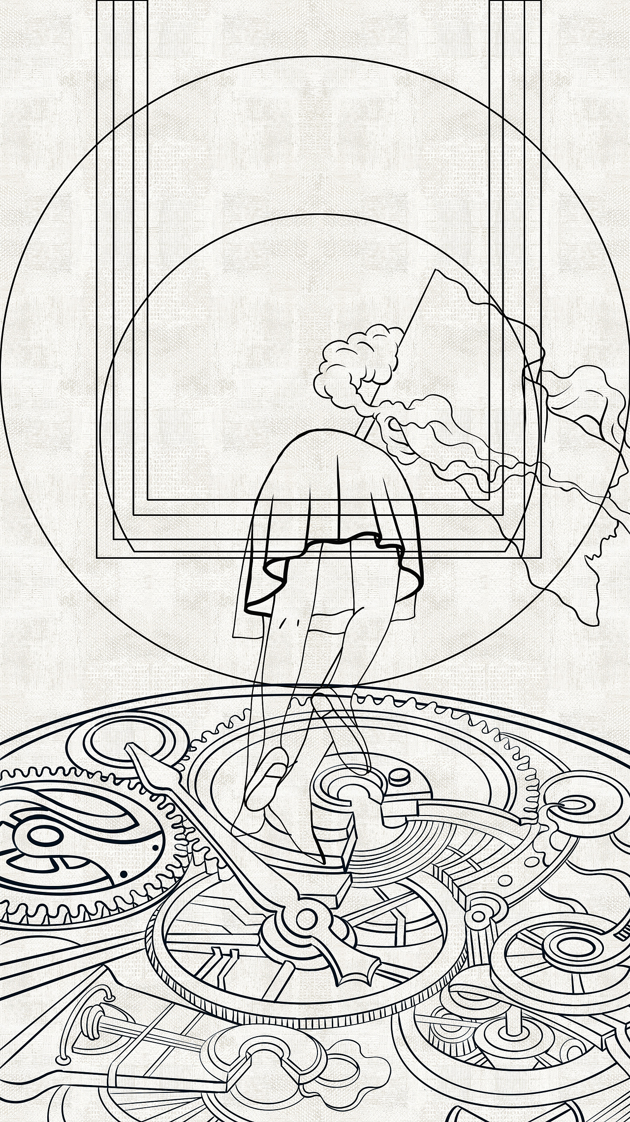 偷走时光的小孩（图ZMTkyNTUyNDY0） - 艺术插画 - 站酷设计师脑洞幻想师gaga原创素材 - 站酷ZCOOL