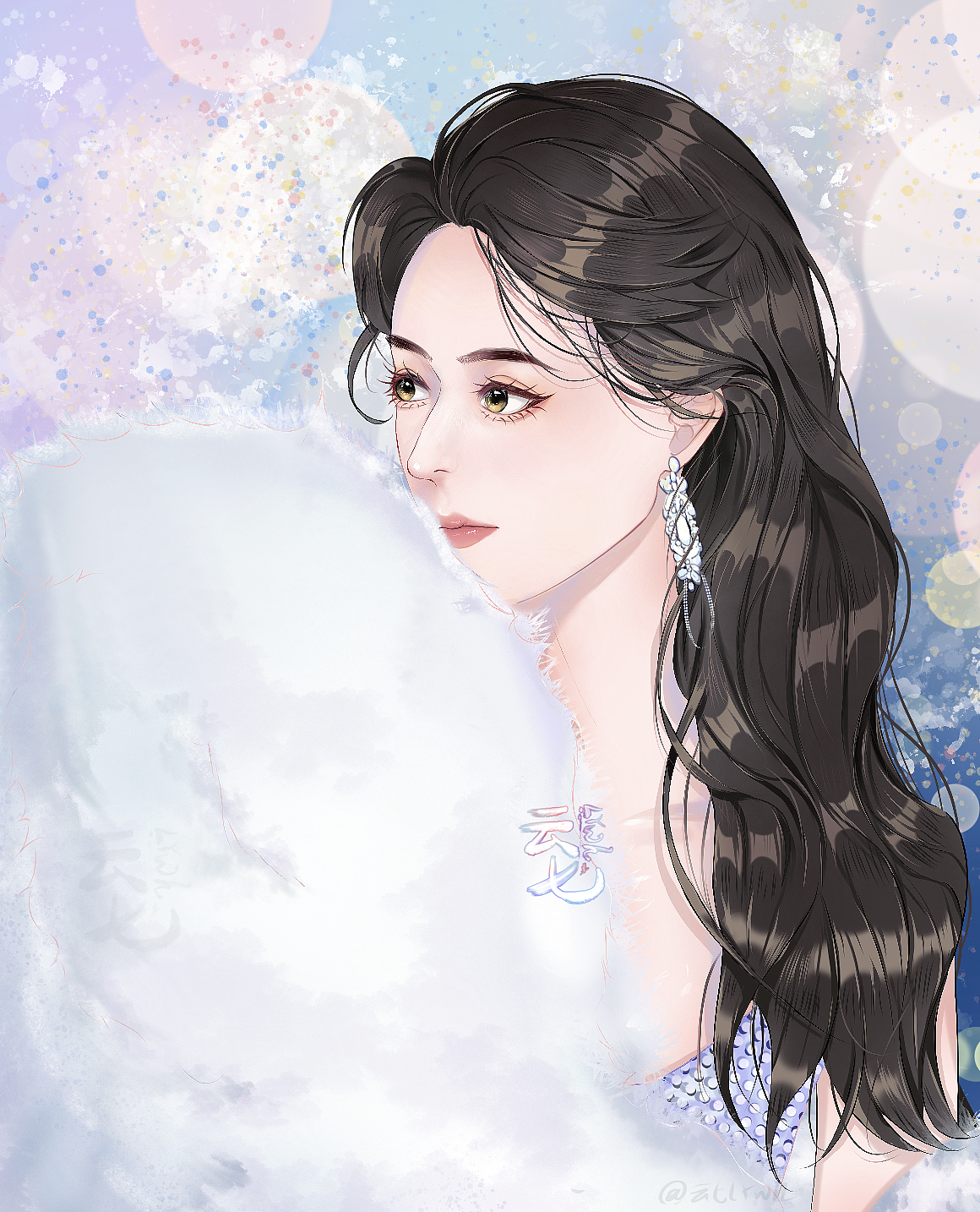 赵丽颖绘画（图ZMzMzMzczMDc2） - 绘画 - 站酷设计师插画云卉卉原创素材 - 站酷ZCOOL