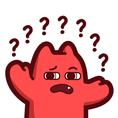 s44【魔鬼猫表情-一脸疑惑】#半身 疑惑 迷惑 黑人问号 摊手 ip 动漫