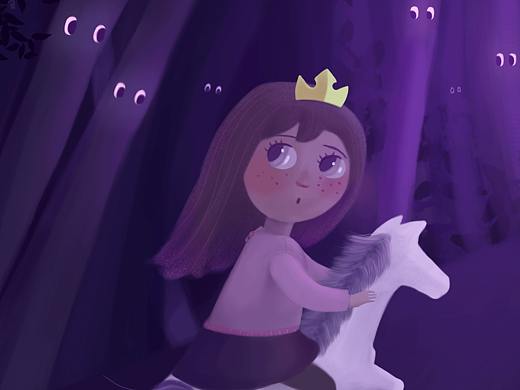 深夜逃出危险丛林的小公主