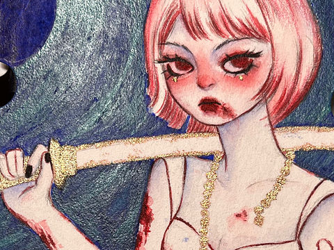 水彩手绘 ｜ 恶女1号🗡🌊🩸