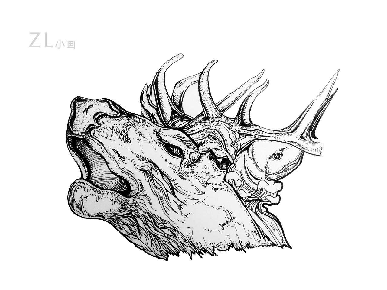 原创黑白插画（图ZMTg3NjgzMzI0） - 绘画 - 站酷设计师龍龍吖原创素材 - 站酷ZCOOL