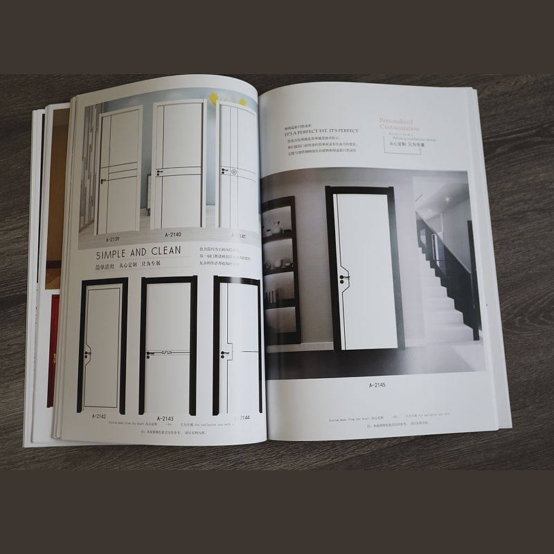 郑州做实木门大图册现货的简约现代款零漆极简木门彩页