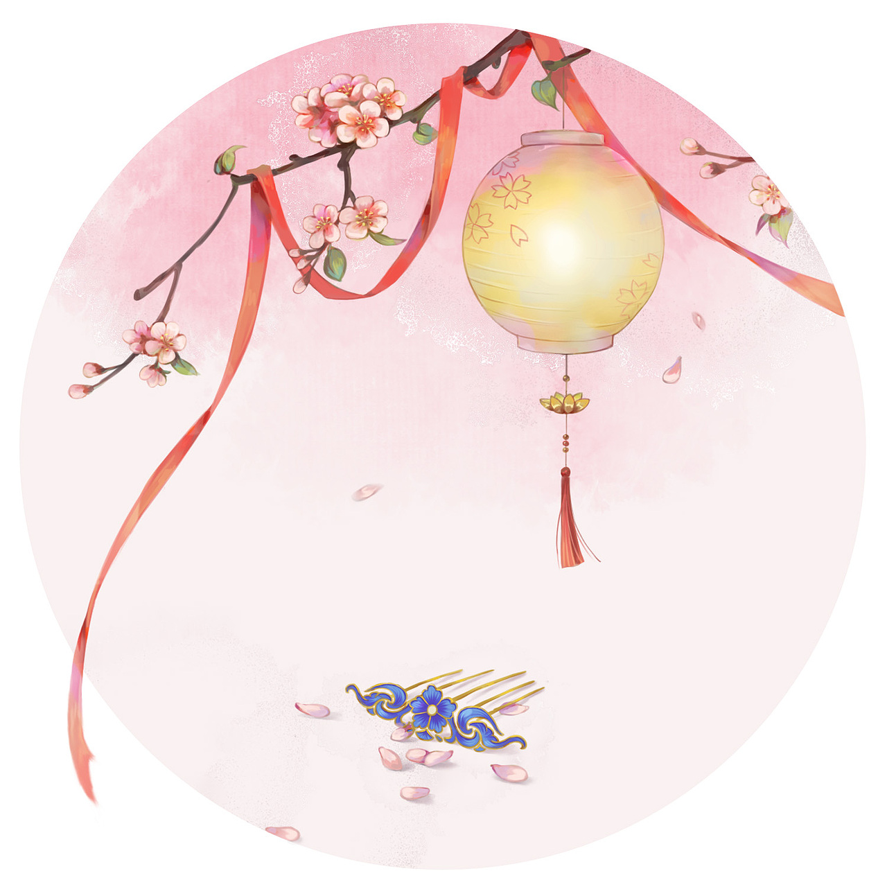 古风小物|插画|创作习作|会飞的千纸鹤_原创作品-站酷zcool