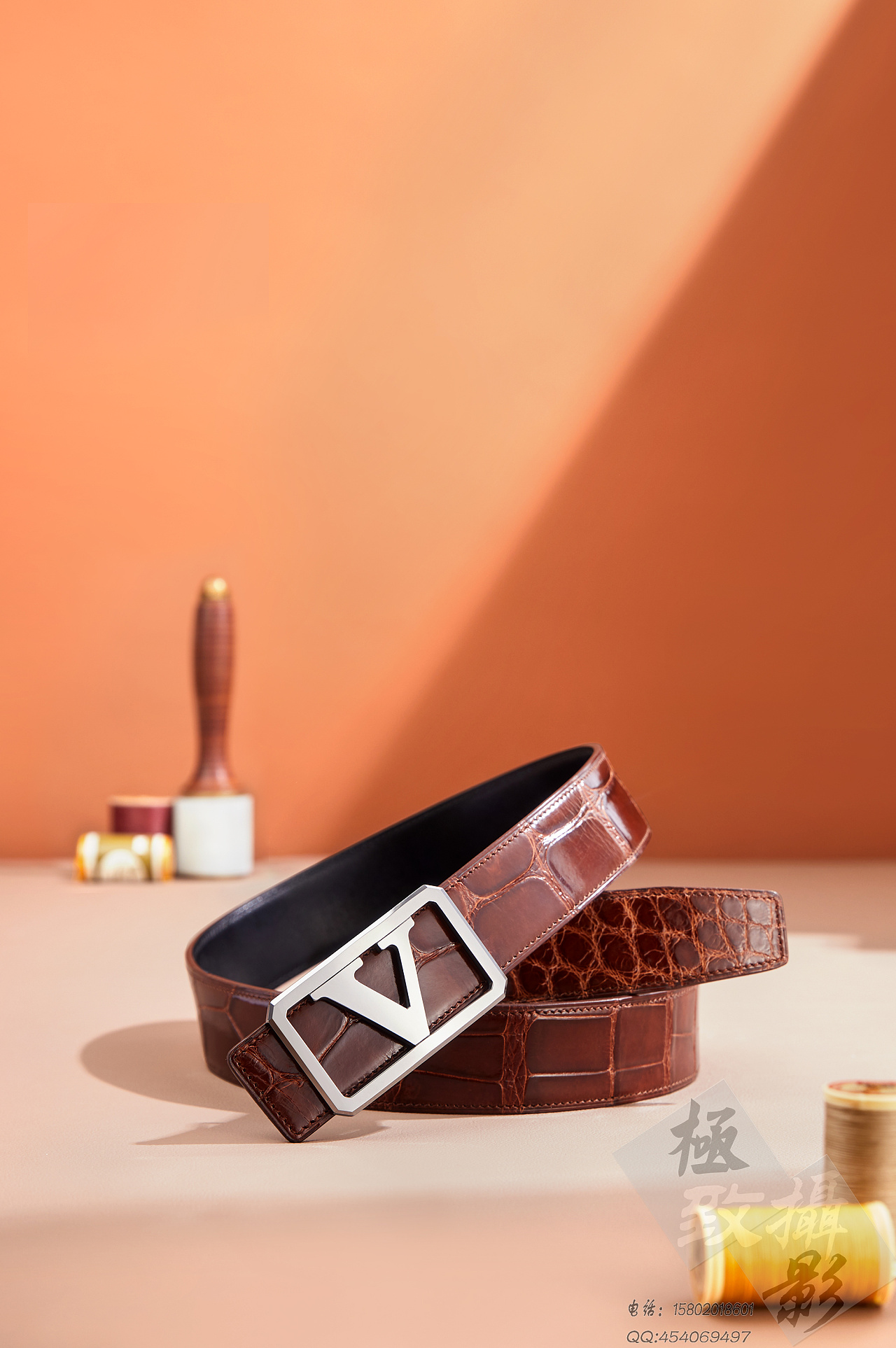 美洲鳄鱼男士皮带海报详情创意形象照拍摄精修样张分享