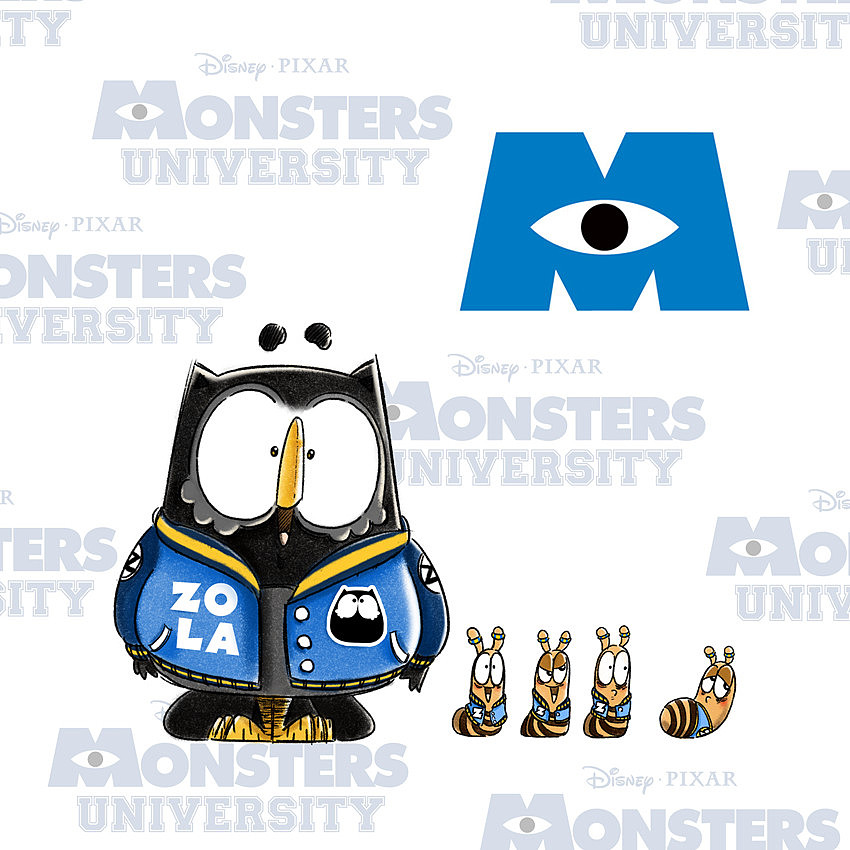 当时看怪兽大学的时候,就一直想画一个佐拉版的,一直都没空画,这次