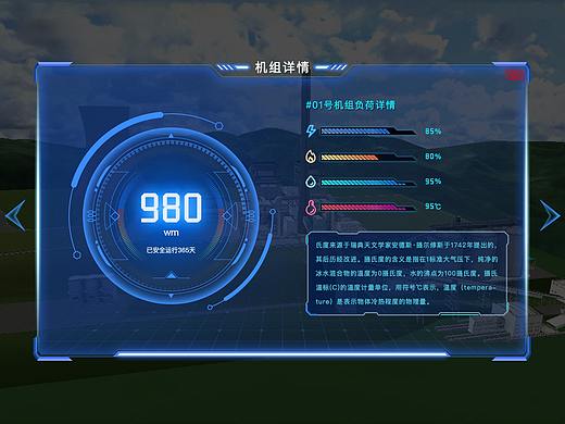 十堰智慧电厂系统3D可视化UI,交互