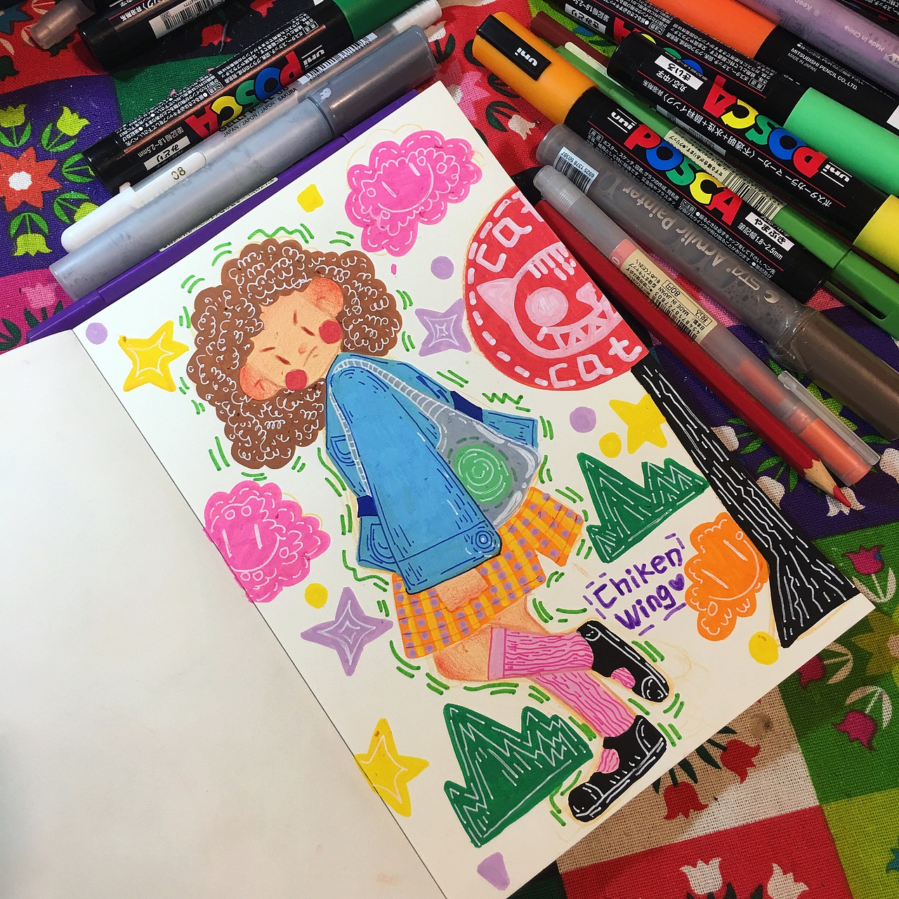 鸡翅笔下的蓬蓬头女孩们——丙烯马克笔儿童装饰插画（图ZMTI5Njc5NTA4） - 儿童插画 - 站酷设计师板鸭鸡翅原创素材 - 站酷ZCOOL