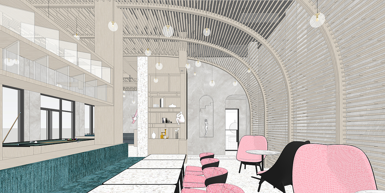 SD丨万科【最美泊寓】-深圳福永15巷 首层公寓大堂设计