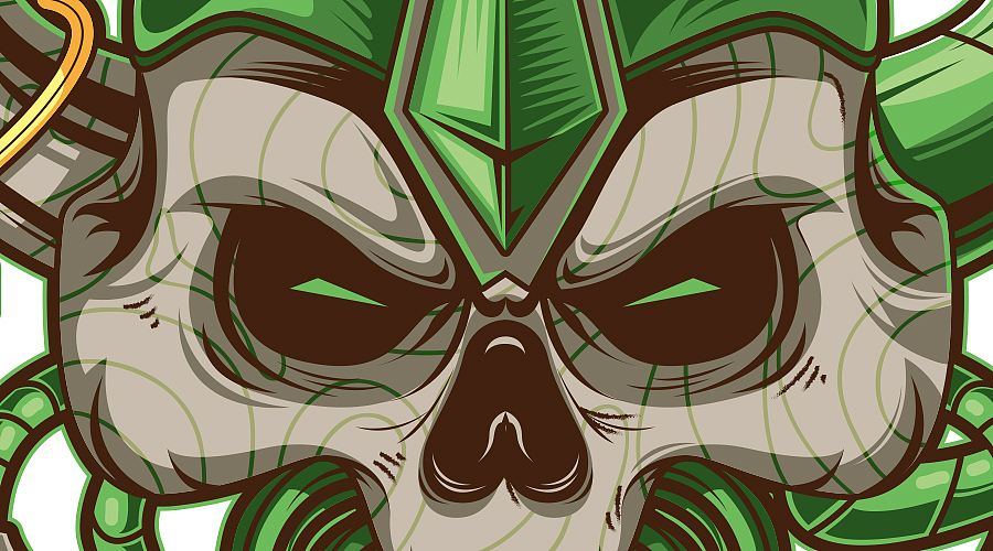 skull illustration-矢量插画