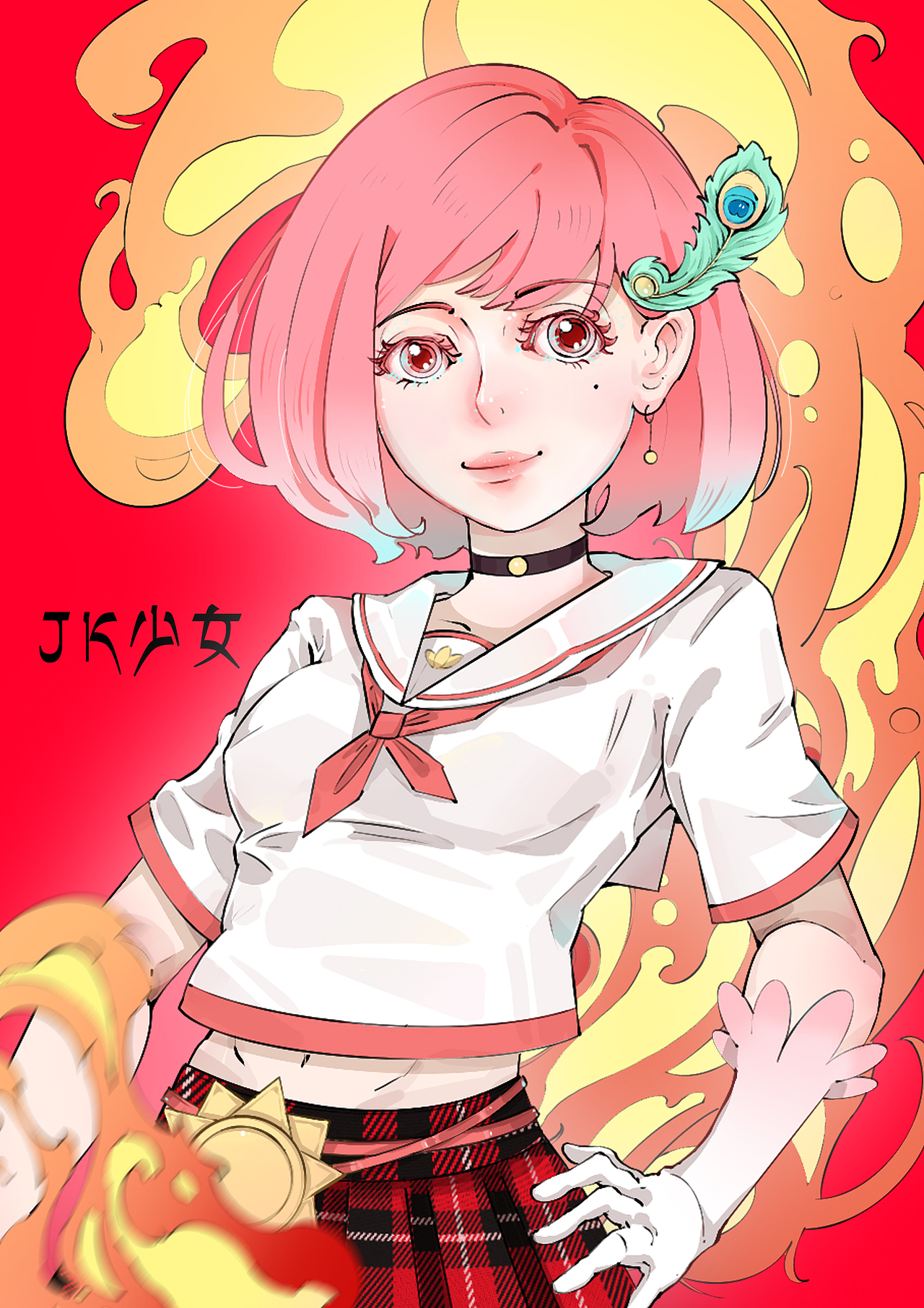 丁果果-JK少女&凤凰花嫁（图ZMjc5MDMwODgw） - IP形象 - 站酷设计师浊岛LEOSUN原创素材 - 站酷ZCOOL
