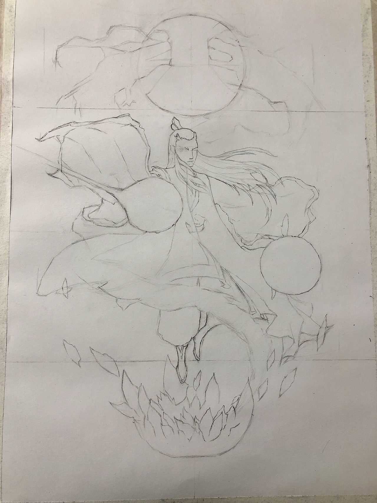 手绘素描速写,哪吒之 敖丙 海报临摹黑白