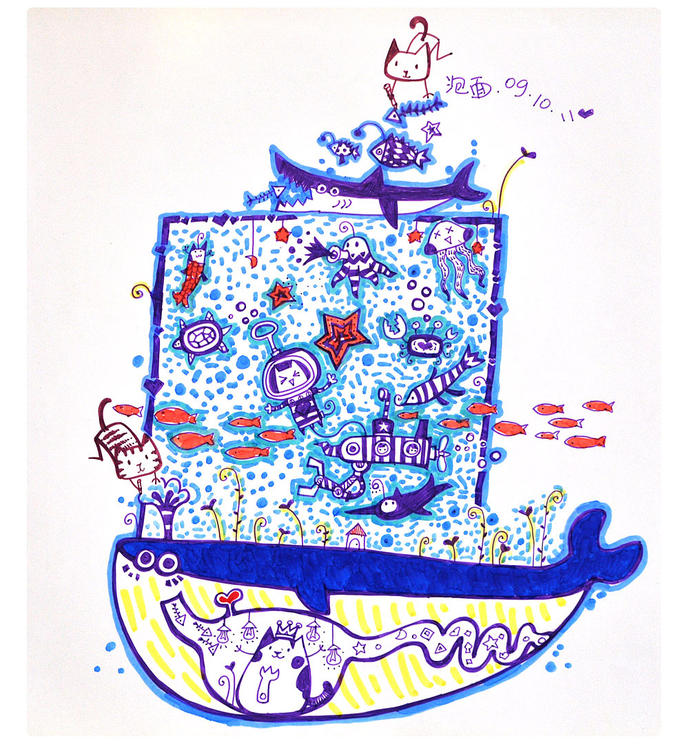 之前的水彩笔涂鸦本子～希望大家喜欢（图ZMTAwNjY4Njg=） - 创作习作 - 站酷设计师还是一碗泡面原创素材 - 站酷ZCOOL