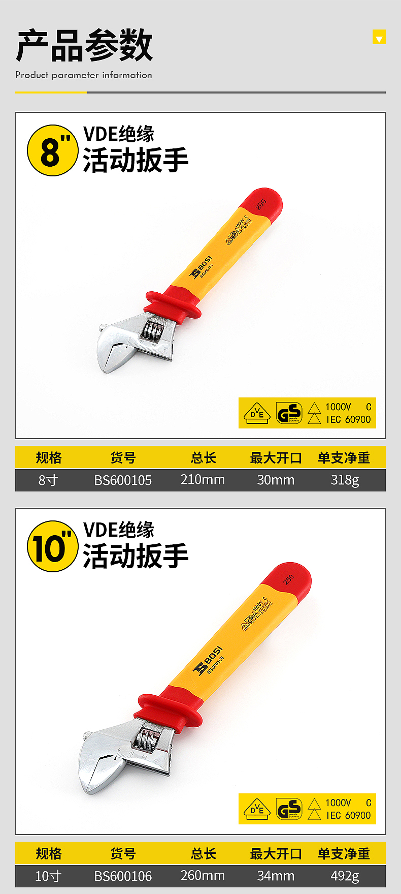 VDE绝缘耐压扳手详情页