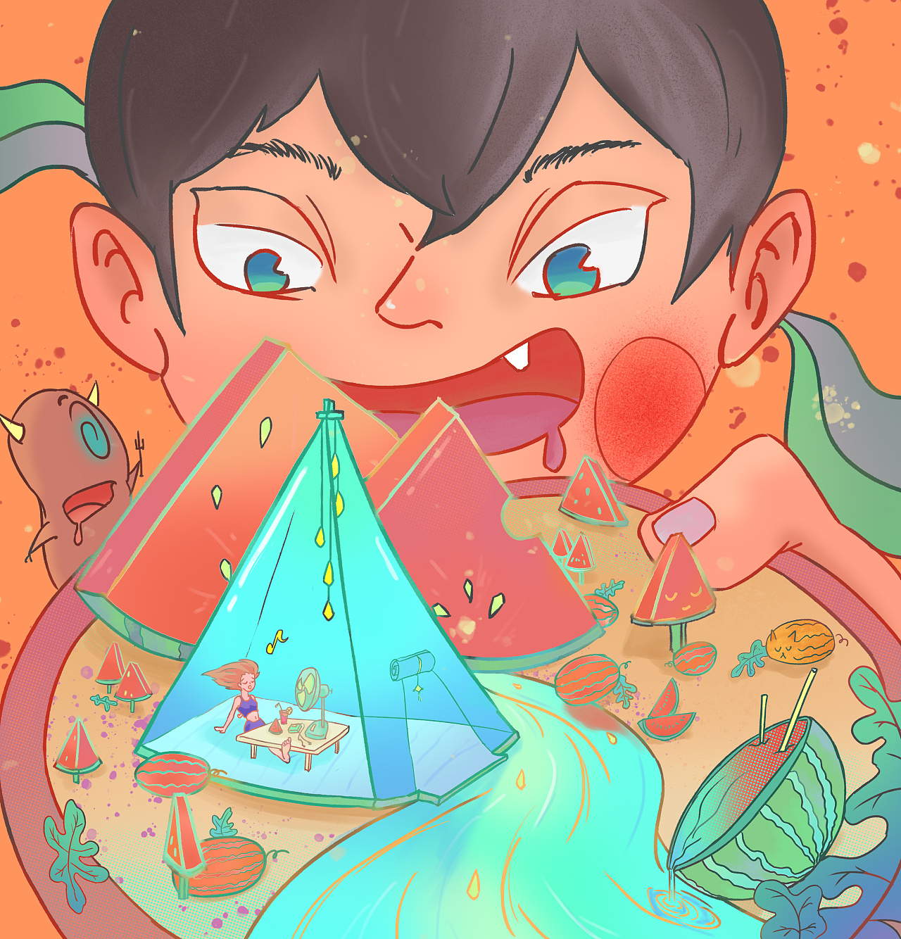 西瓜乐园|插画|儿童插画|磊猫 - 原创作品 - 站酷 (zcool)