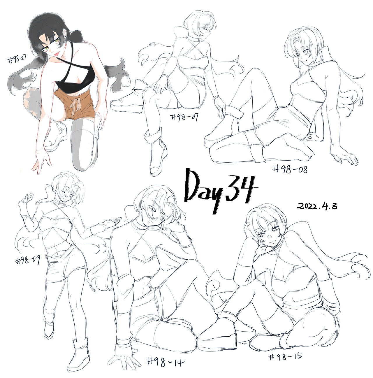 #速写60天挑战赛#day34@速写班长（图ZMjk1NjU1Mzgw） - 创作习作 - 站酷设计师快乐废物小熊原创素材 - 站酷ZCOOL