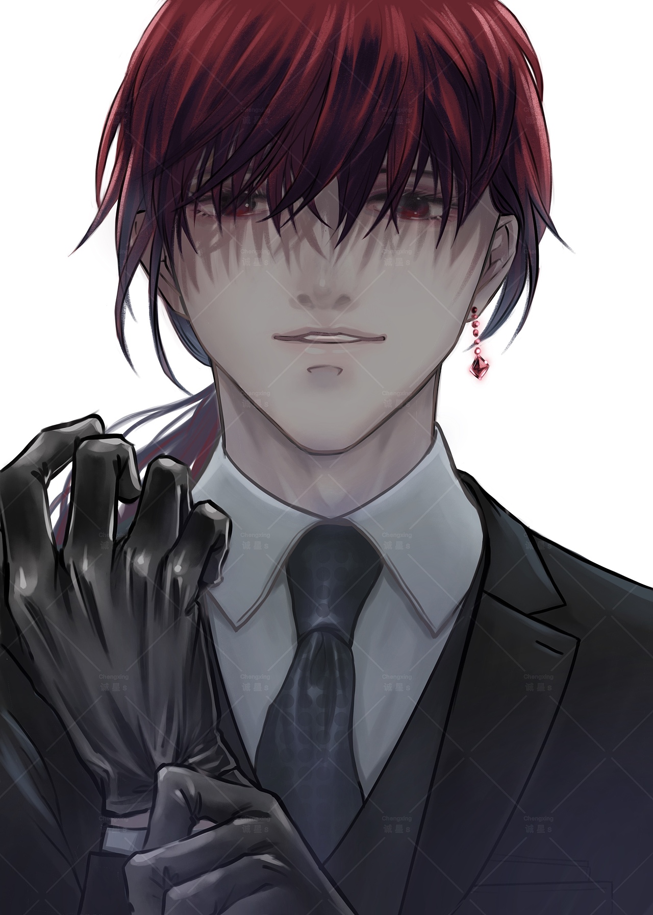 逆光配色 少年 头像 日系 插画 