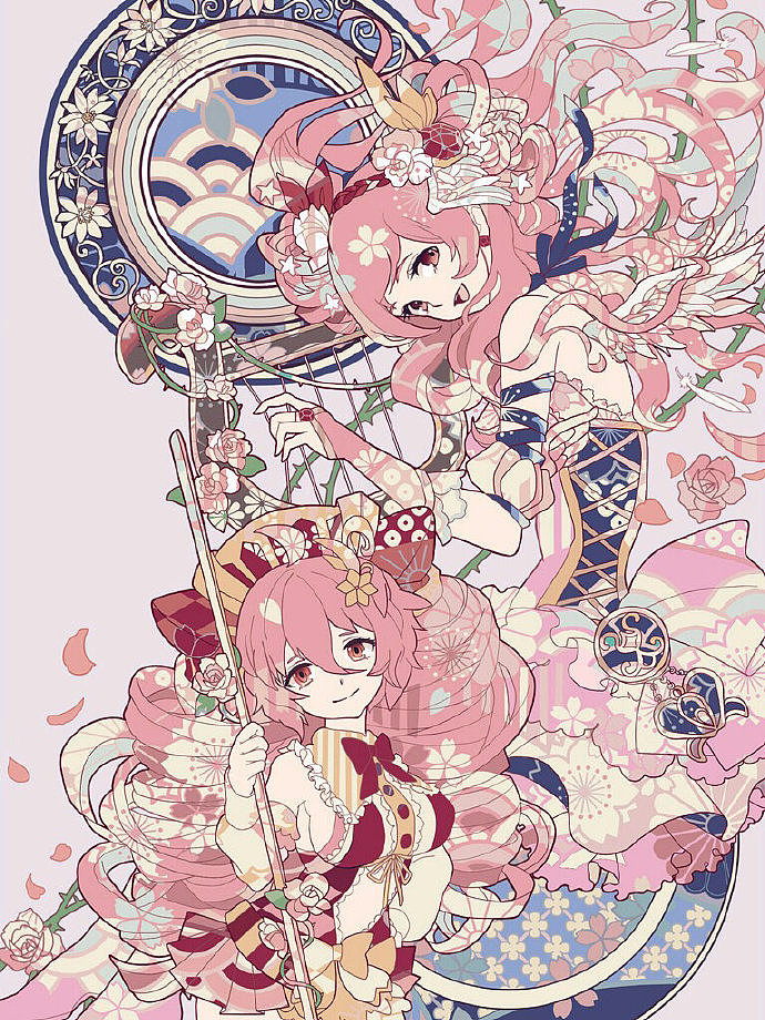 插画丨绘画丨美少女装饰风格插画（图ZMjAwNTk5NzY4） - 创作习作 - 站酷设计师CGWANG王氏教育原创素材 - 站酷ZCOOL