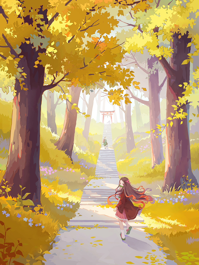 秋日場景練習(xí)（圖ZMzY0NDQwNDU2） - 游戲原畫 - 站酷設(shè)計(jì)師灰貓琪原創(chuàng)素材 - 站酷ZCOOL