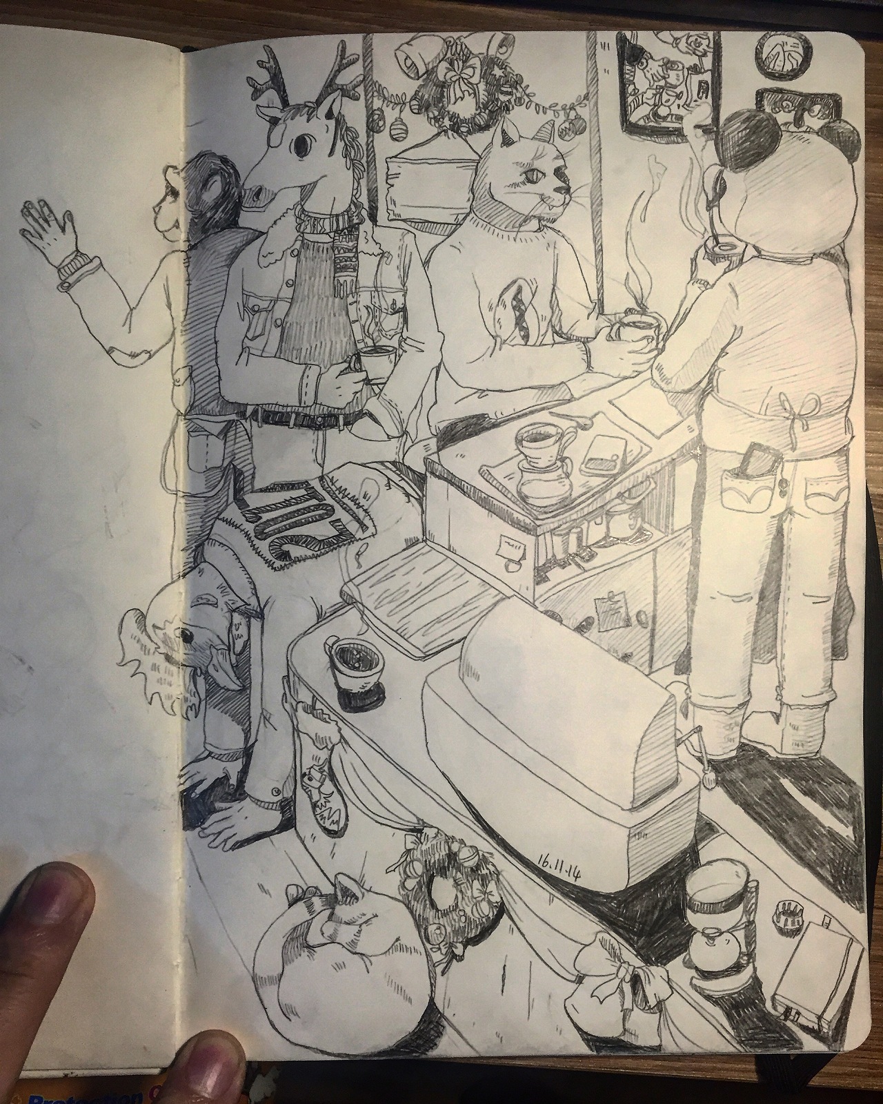 为houpo咖啡画的插画