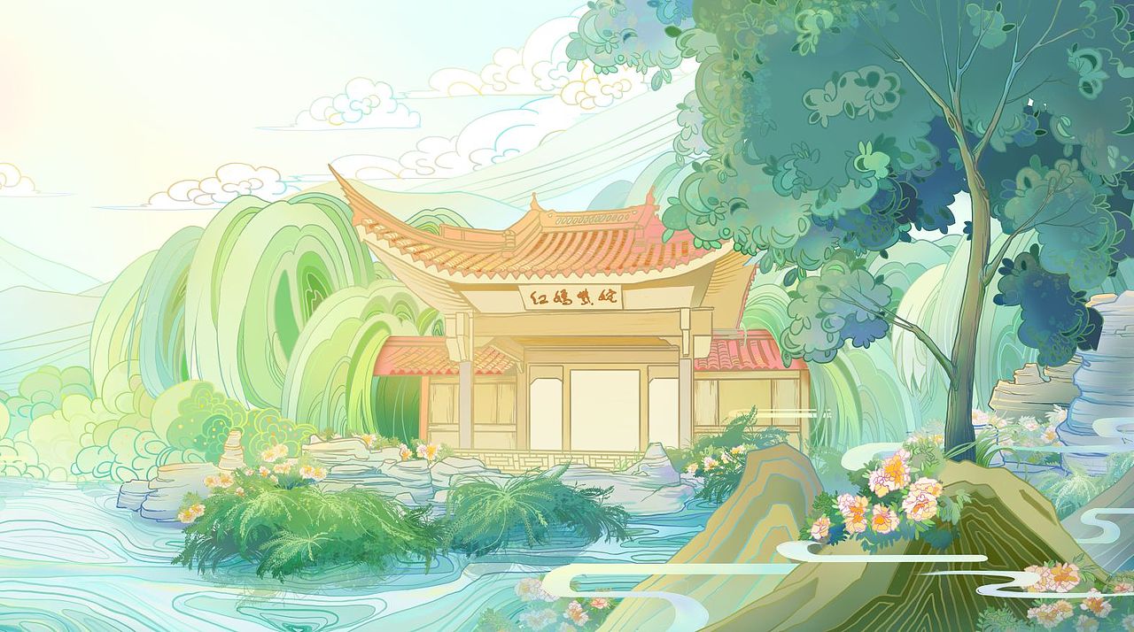 牡丹亭插画（图ZMzY4MTI4MjA0） - 艺术插画 - 站酷设计师委托些原创素材 - 站酷ZCOOL