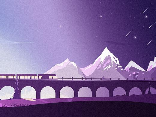 雪山插画