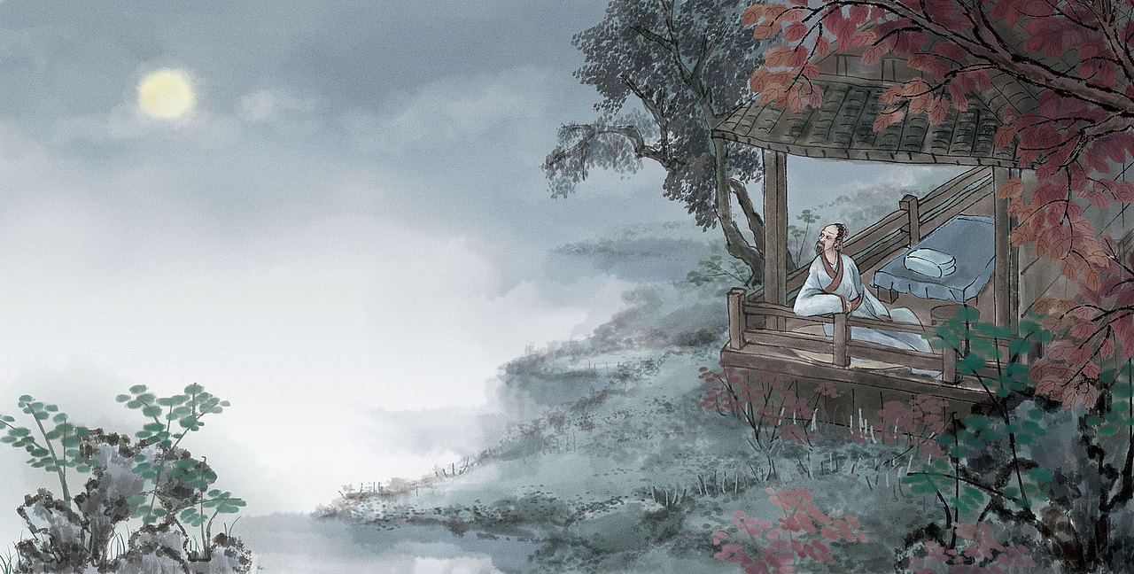 水墨画《小古文-我的第一套部编版文言文背诵书》