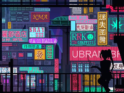 年前最后一戳。街景（個(gè)人主頁-ZMzMxMDY3OTI=） - 像素畫 - 站酷設(shè)計(jì)師SRAY33原創(chuàng)素材 - 站酷ZCOOL