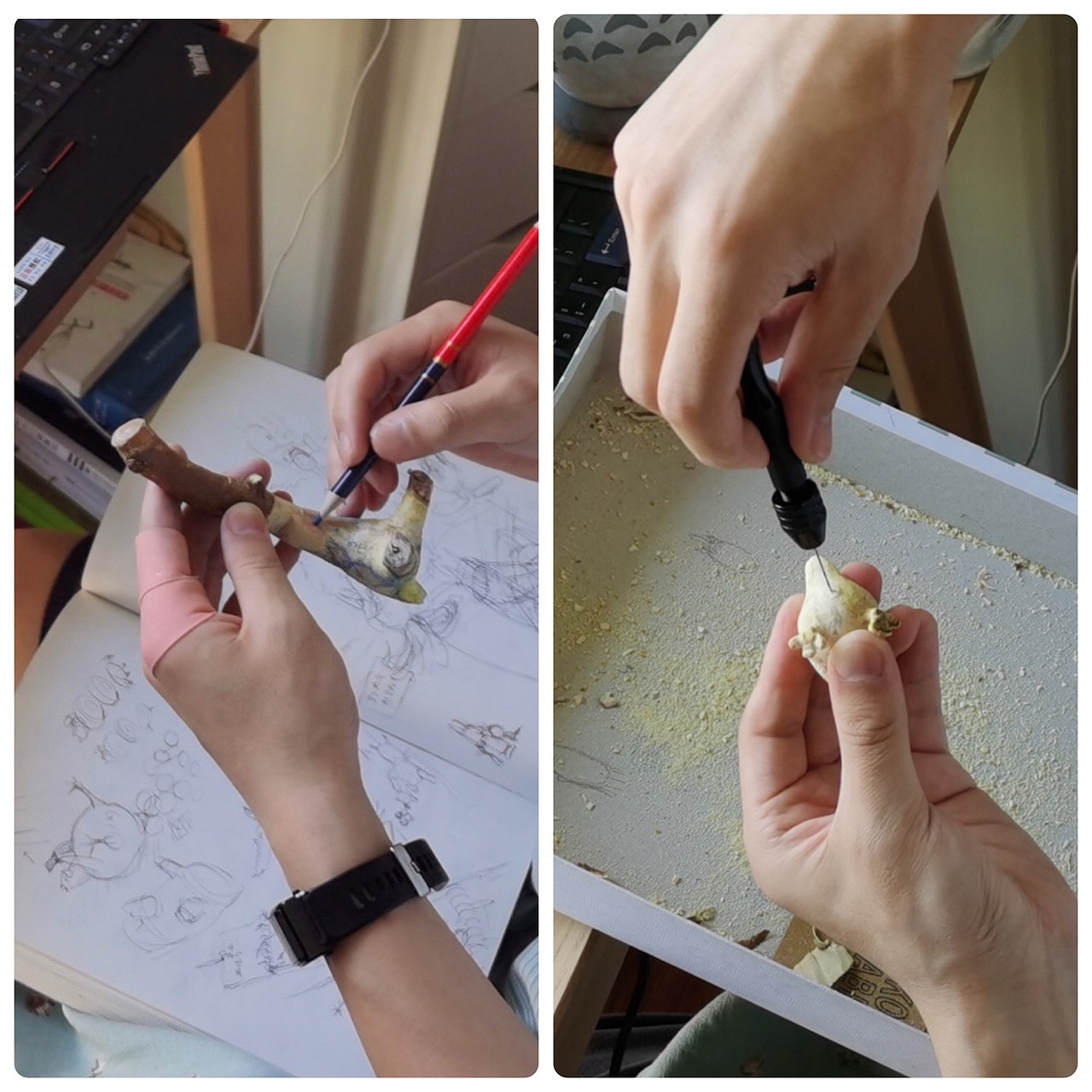 创意木雕“手机狂热”——当动物们也玩起了手机