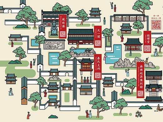 天一阁展厅墙绘设计