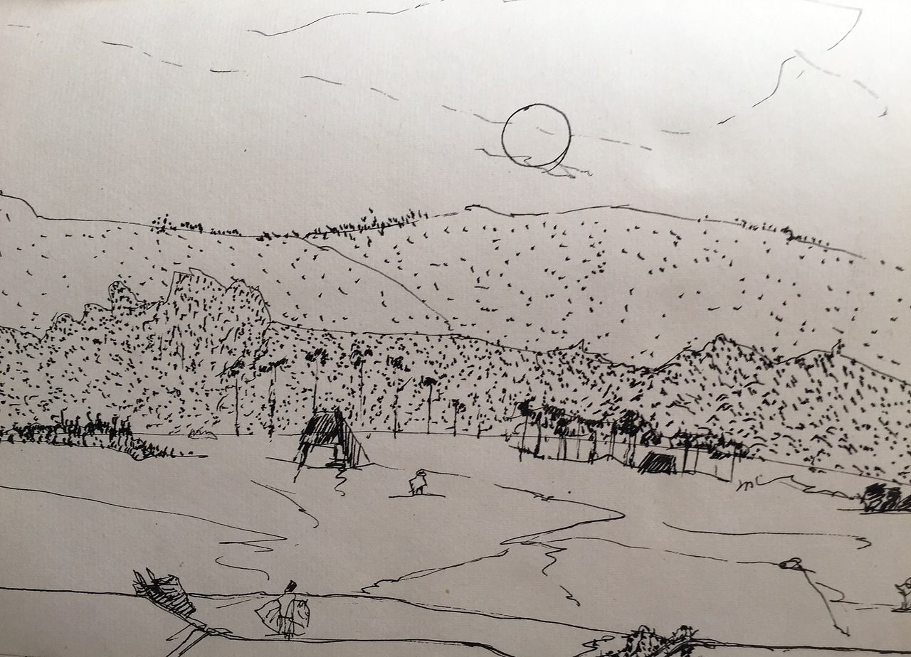 九十年代学生时期人物动态,风景,静物,雕塑速写。