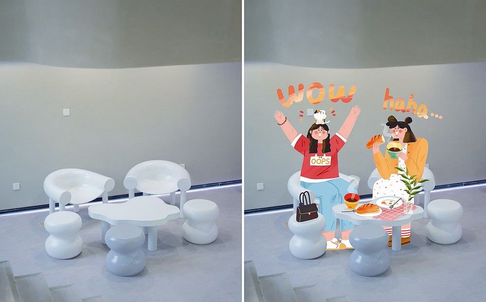 在咖啡馆儿办个画展吧 | 集体创意（图ZMjU4MDUzMTY4） - 新锐潮流插画 - 站酷设计师ROOM114原创素材 - 站酷ZCOOL