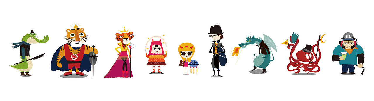 爱虎九兄弟/插画（图ZMTM1MzAyNDEy） - 其他平面 - 站酷设计师Gao19960407原创素材 - 站酷ZCOOL