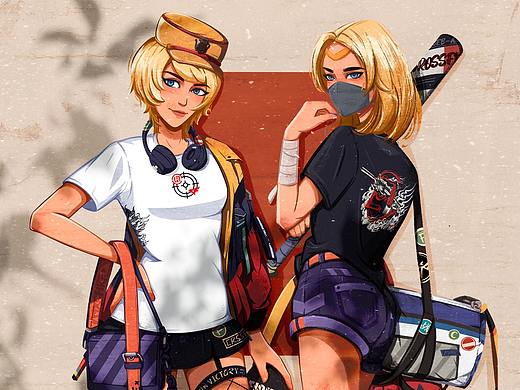 王者之武联名枪TEE插画
