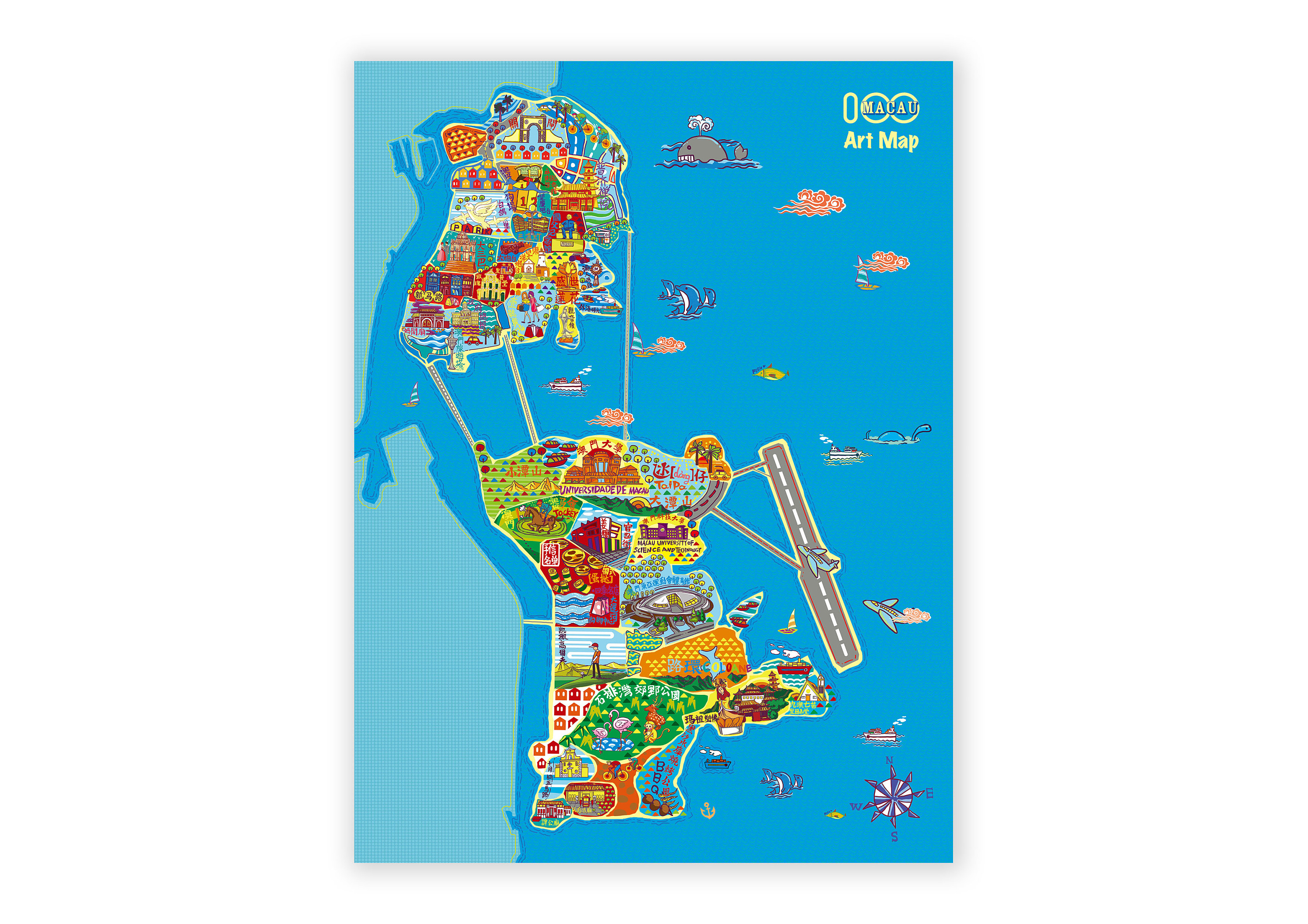 澳门100插画地图