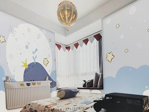 墙体插画儿童房间布置