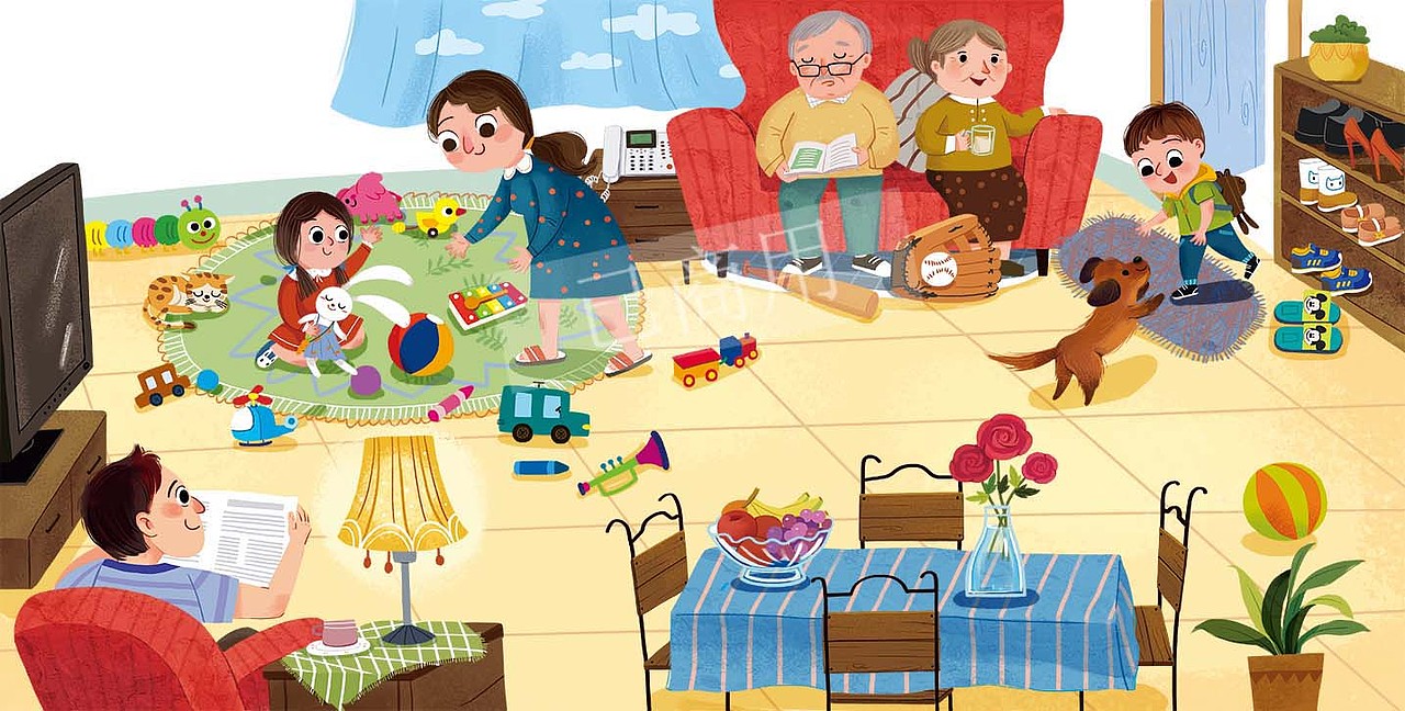 转转书家庭系列（图ZOTAyMjk5NzY=） - 商业插画 - 站酷设计师1鱼大侠原创素材 - 站酷ZCOOL