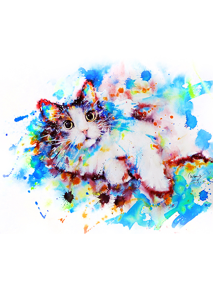 水彩下的貓青年（圖ZNzIwMDY5MzI=） - 商業(yè)插畫 - 站酷設(shè)計(jì)師lvireland原創(chuàng)素材 - 站酷ZCOOL