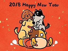 2018狗年贺年系列海报