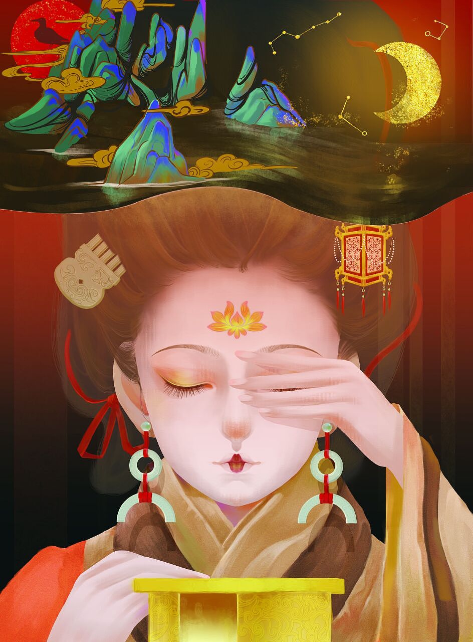 长信宫灯插画设计（图ZMTYyNzM0NjMy） - 商业插画 - 站酷设计师阿卿叔叔原创素材 - 站酷ZCOOL