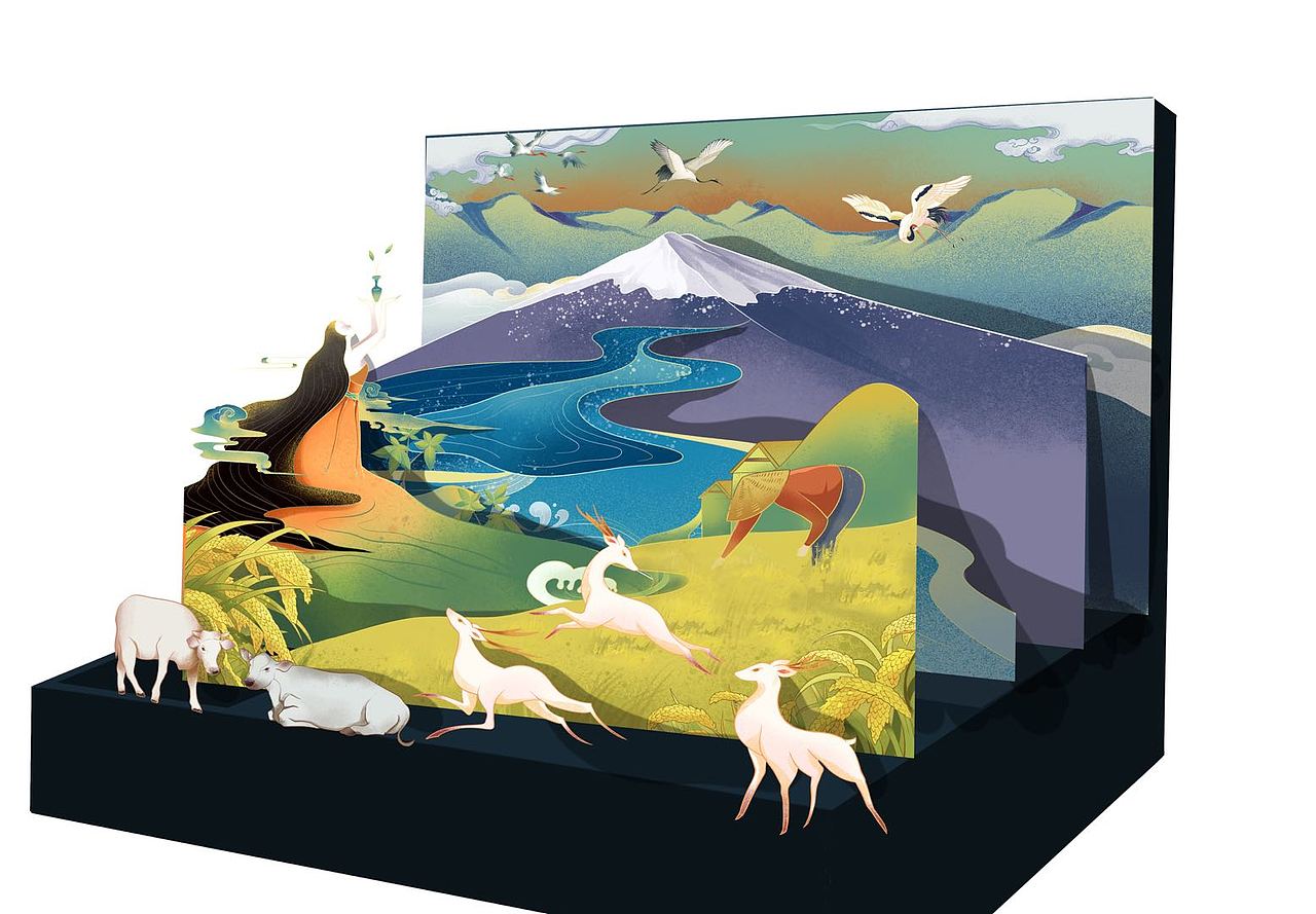 长白山文创插画