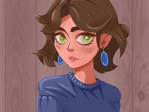 欧美人物插画