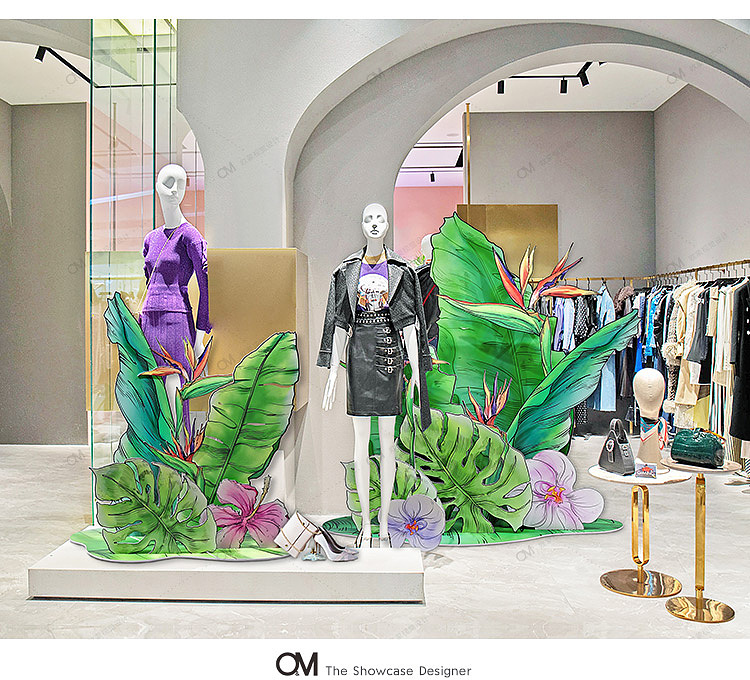 芭蕉叶橱窗|空间|展陈设计|om橱窗设计_原创作品-站酷zcool