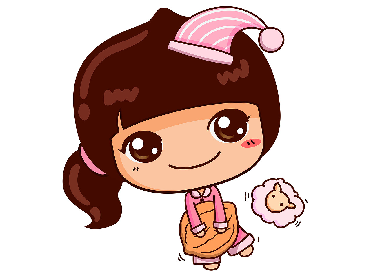 桃小妹坚果零食卡通形象