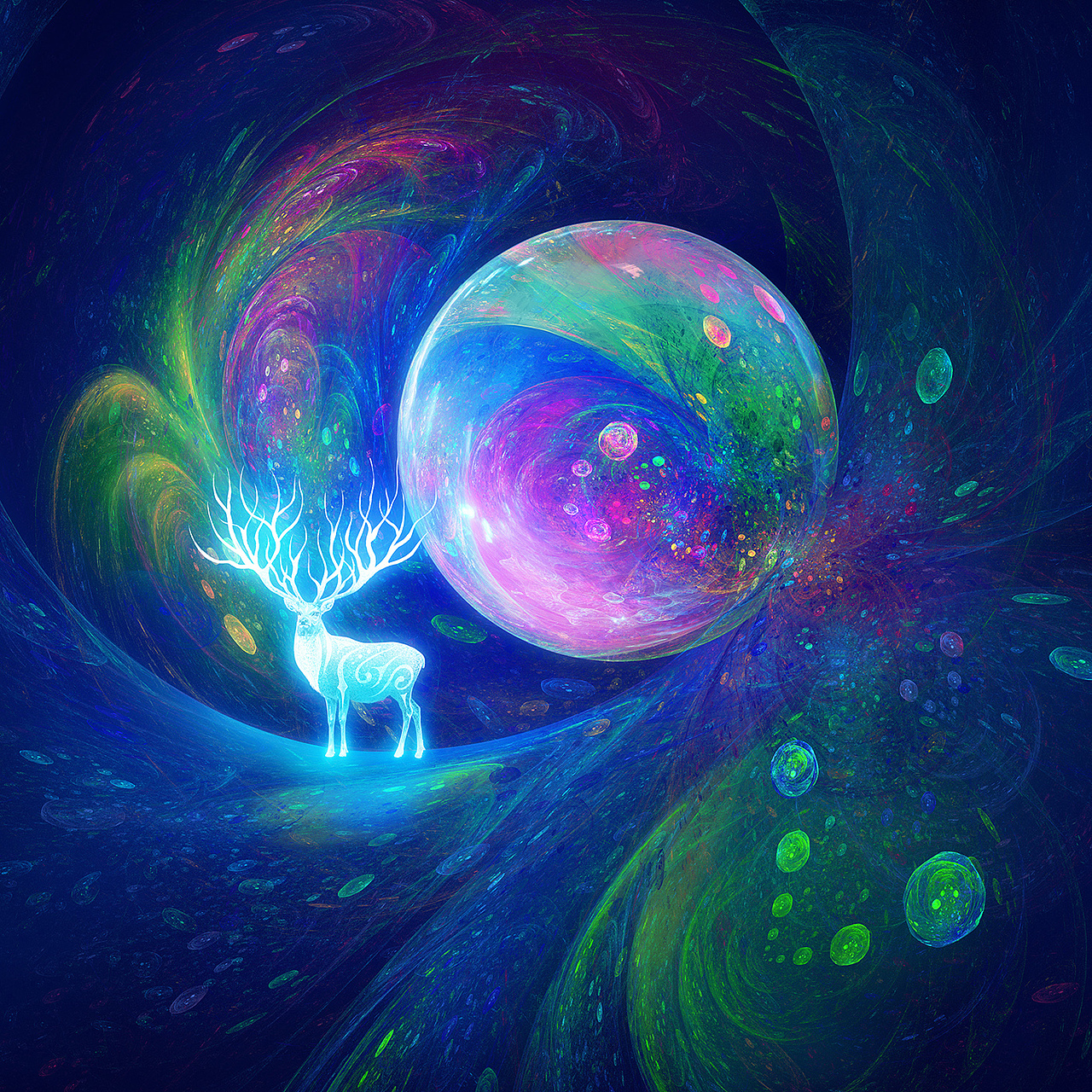 世外 · 鹿园【分形插画】（图ZMTAyNjU3MzA0） - 商业插画 - 站酷设计师春和绘原创素材 - 站酷ZCOOL